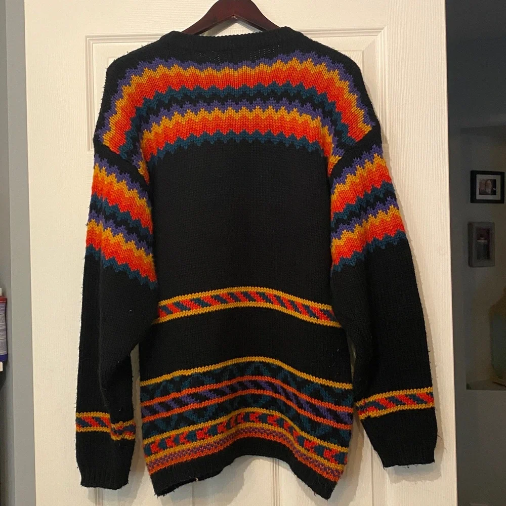 Colorful Geometric Aztec Pattern Knit Sweater - Picture 2 of 3